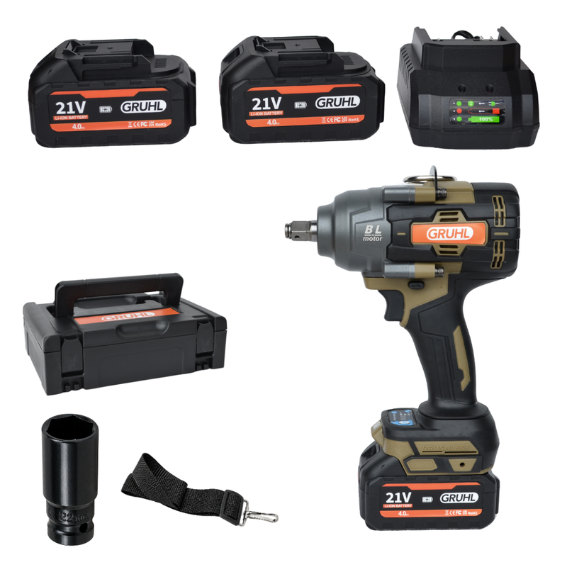 GRUHL 21V Brushless Slagmoersleutel - 1400 Nm | G-1000SM
